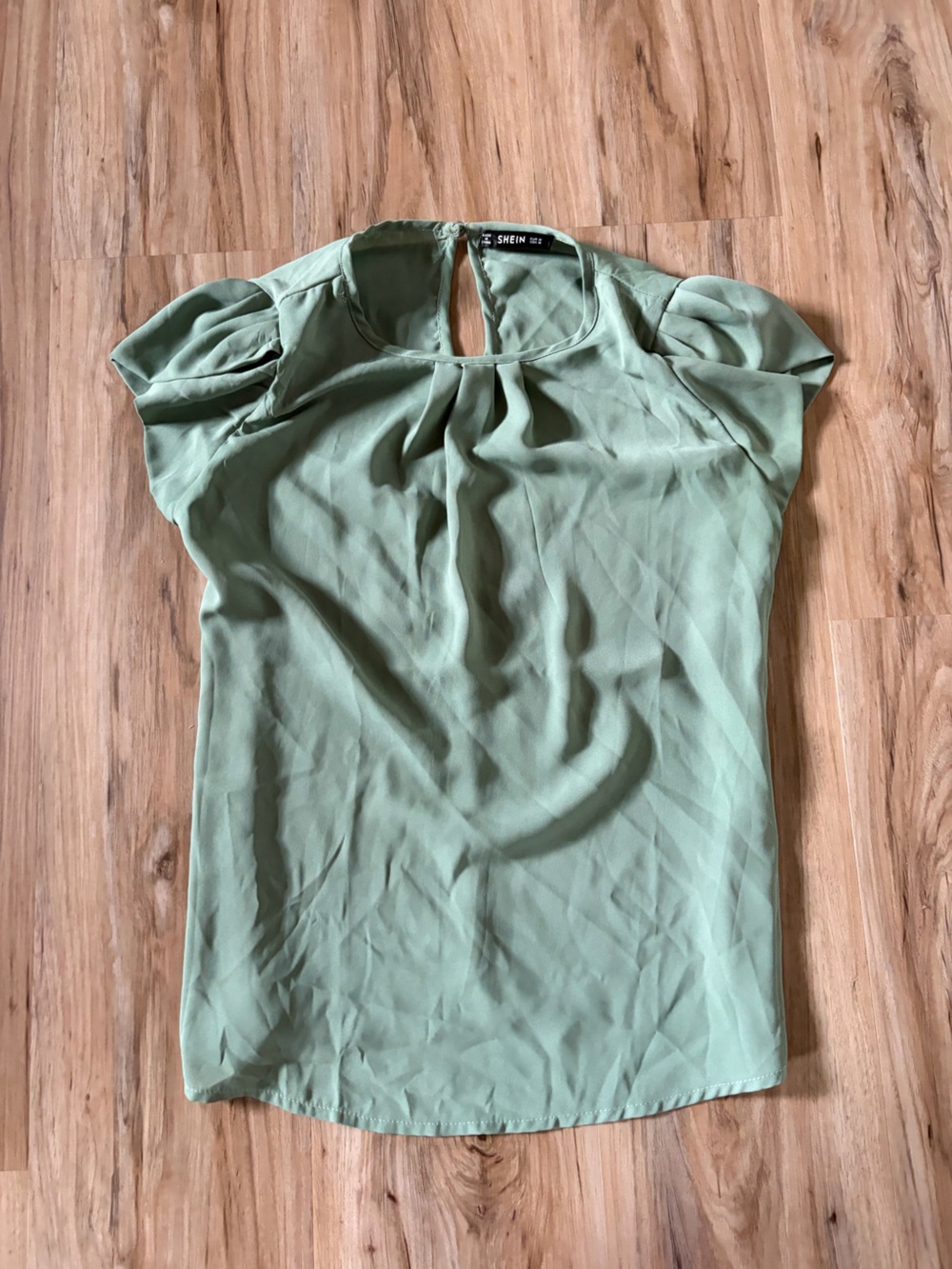Sage Green Puff Sleeve Dress